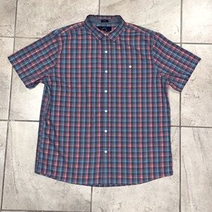 Even Tide Men’s Short Sleeve Plaid Button Down Shirt XL